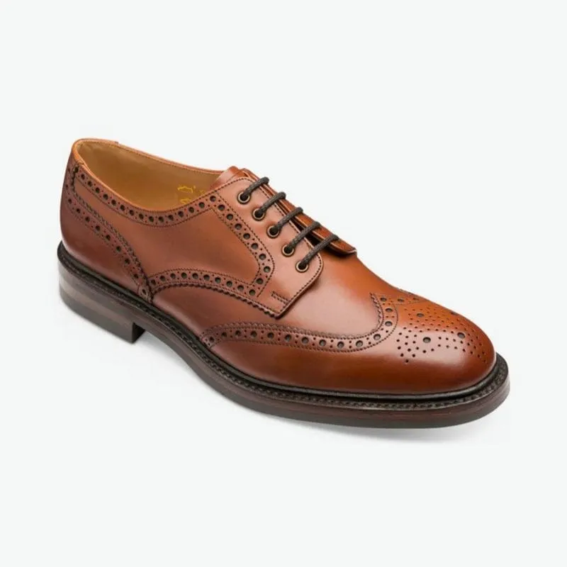 Loake Chester Mens Leather Brogue - Mahogany Leather