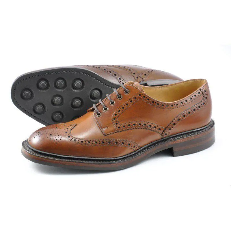 Loake Chester Mens Leather Brogue - Mahogany Leather