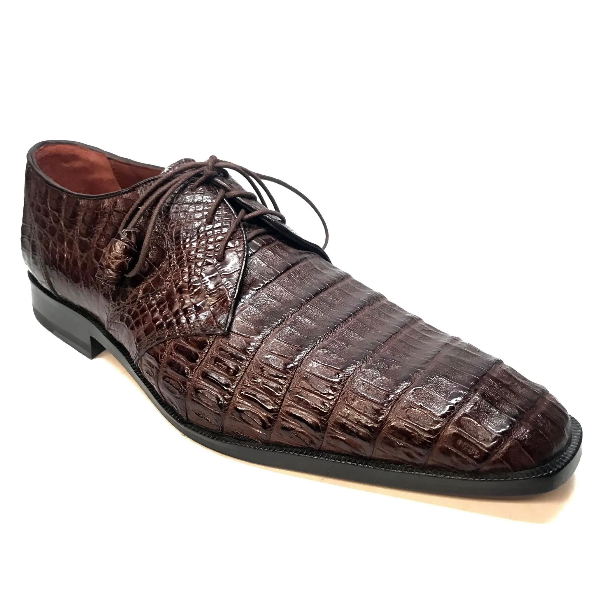 Los Altos All-Over Crocodile Lace Up Dress Shoes