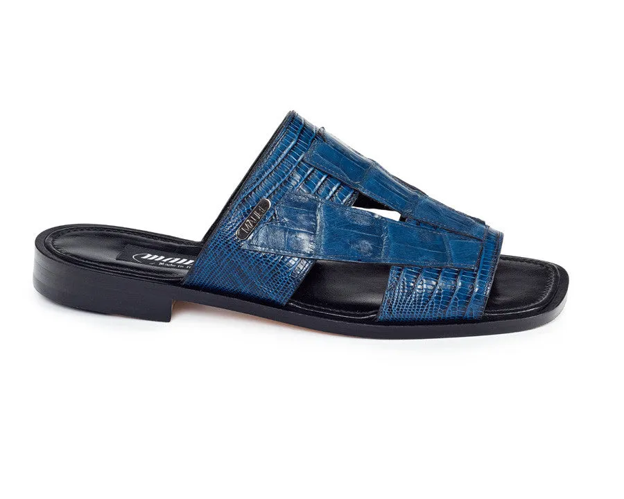 Mauri - 1416 Iris Blue Tejus Lizard/Alligator Body Sandals