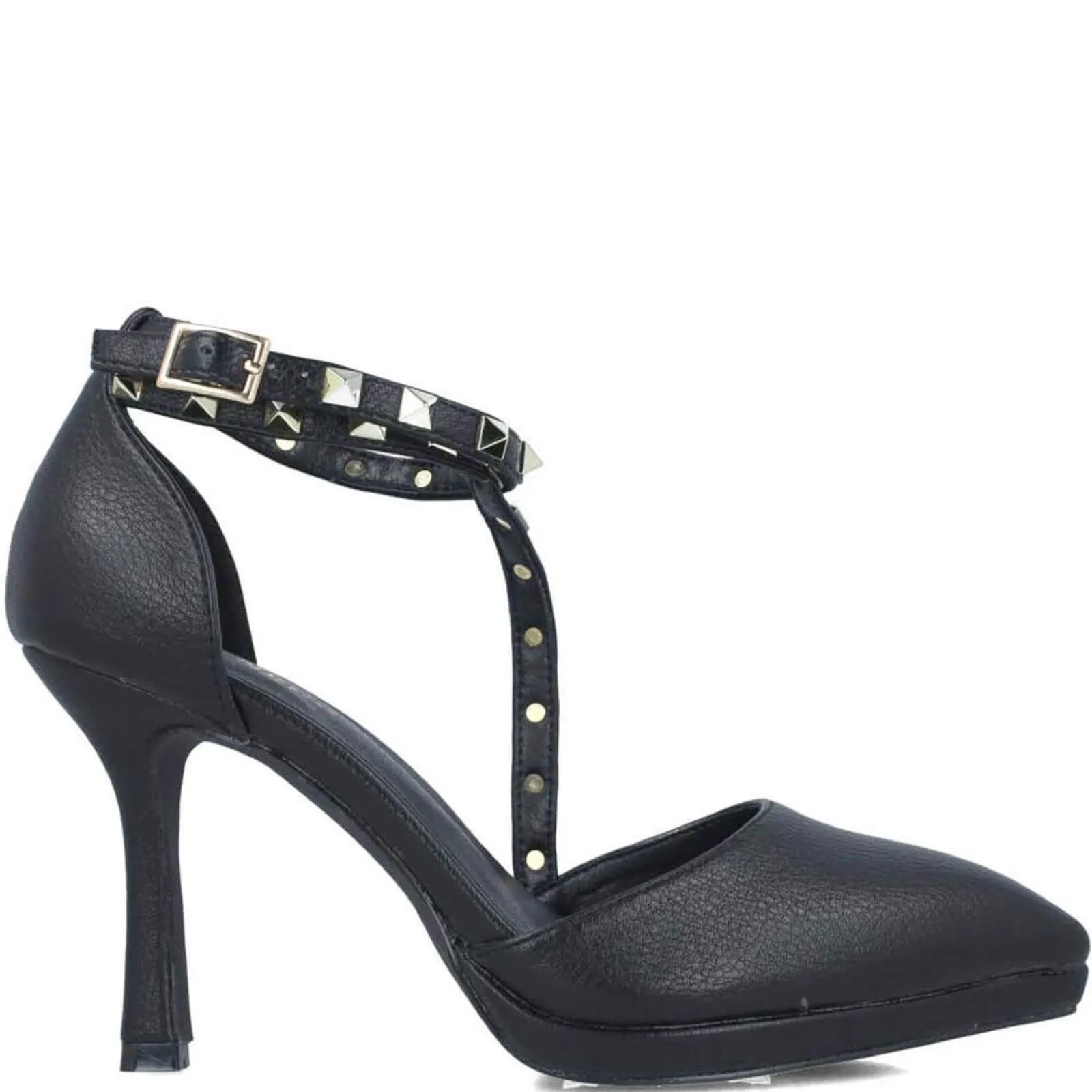 Menbur Black Studded Crossover Strap Shoes