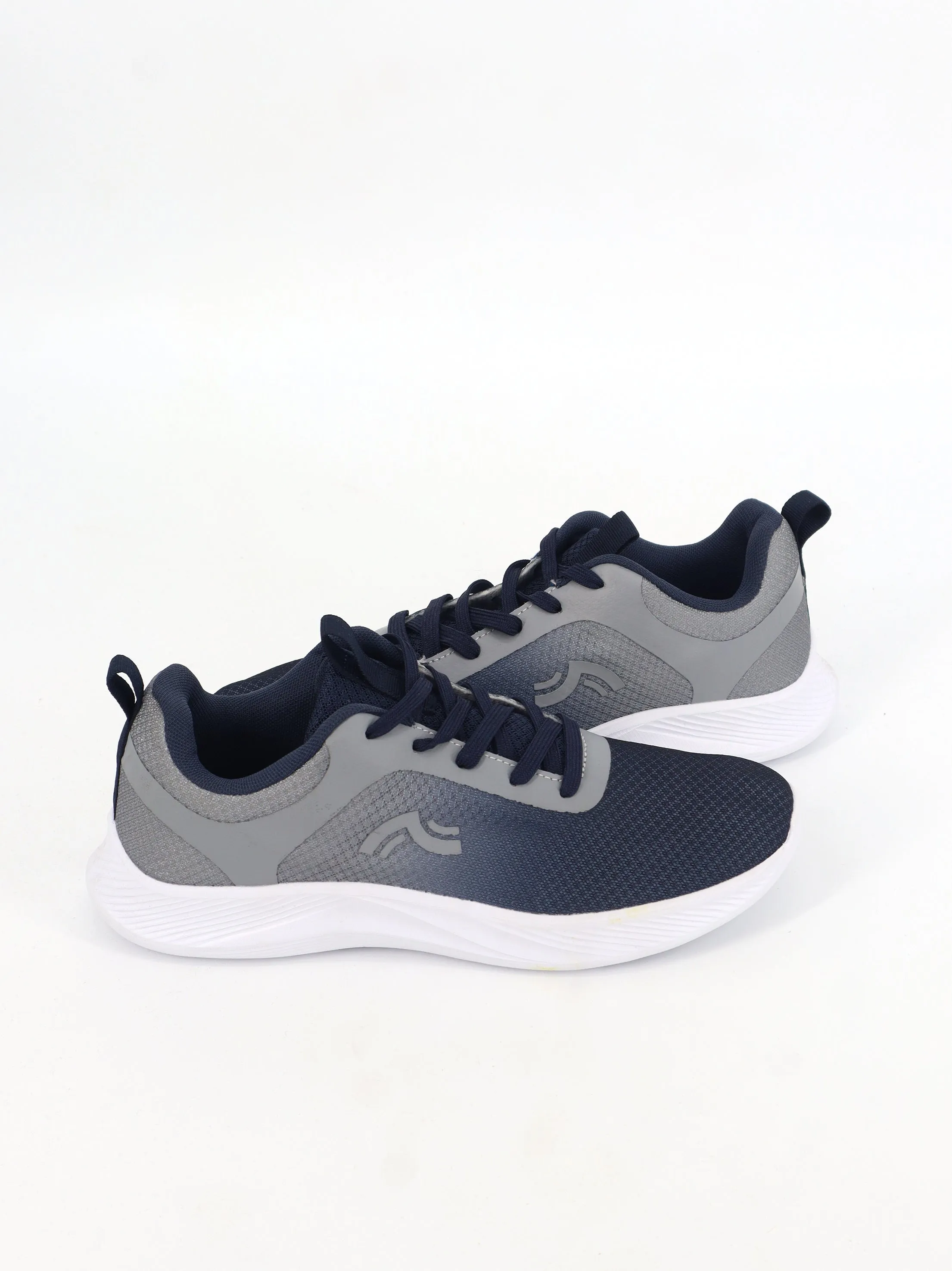 Men's Brand Logo Printed Running Shoes,Navy/Grey