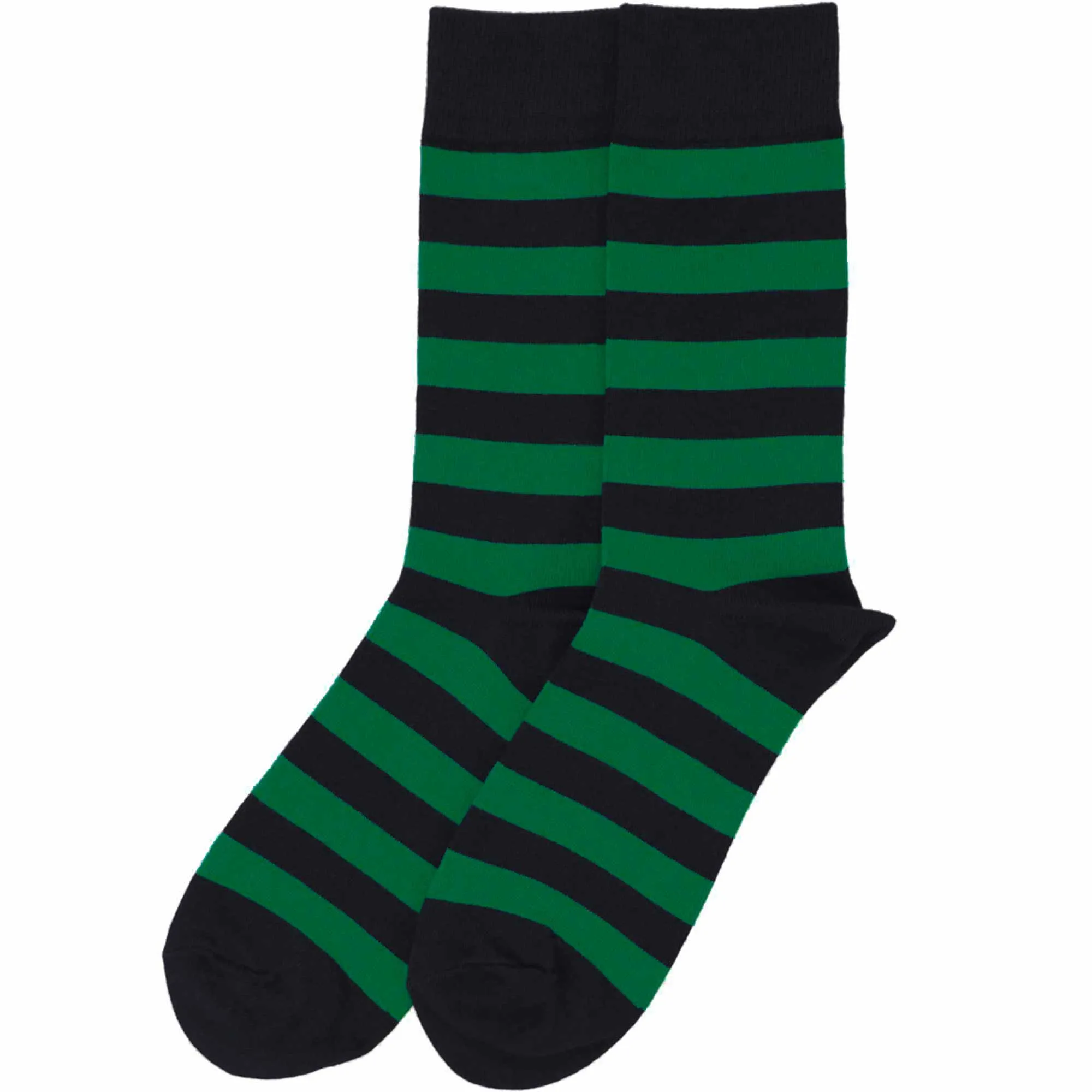 Men's Kelly Green and Black Striped Socks