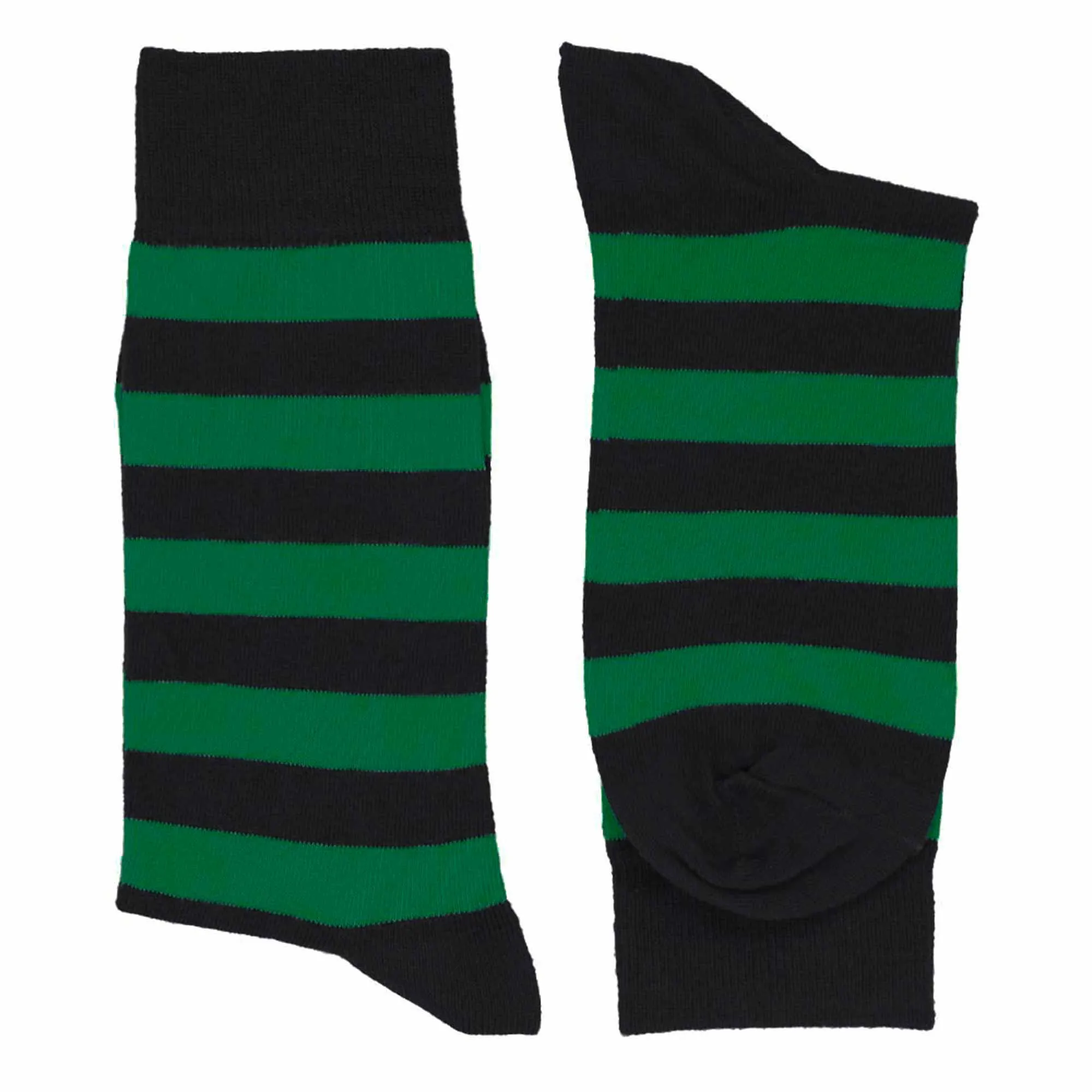 Men's Kelly Green and Black Striped Socks