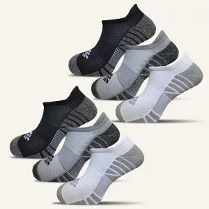 Men's Performance No Show Socks with Tab- 6 Pair