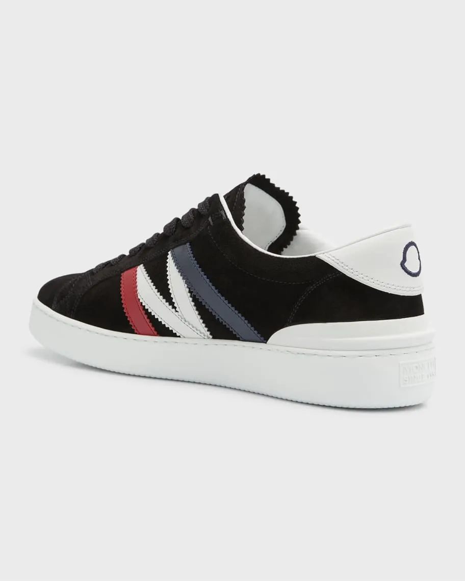 Monaco M Moncler Men's Leather Low Top Sneakers