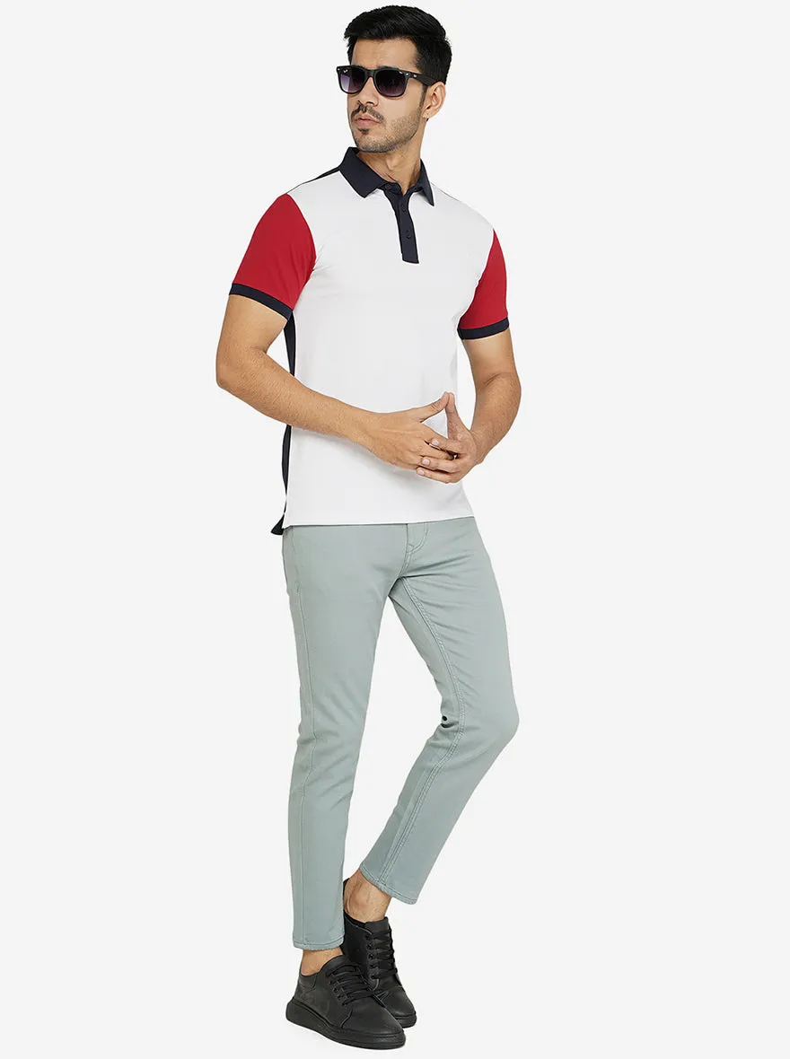 Multicolor Solid Slim Fit Polo T-Shirt | JadeBlue