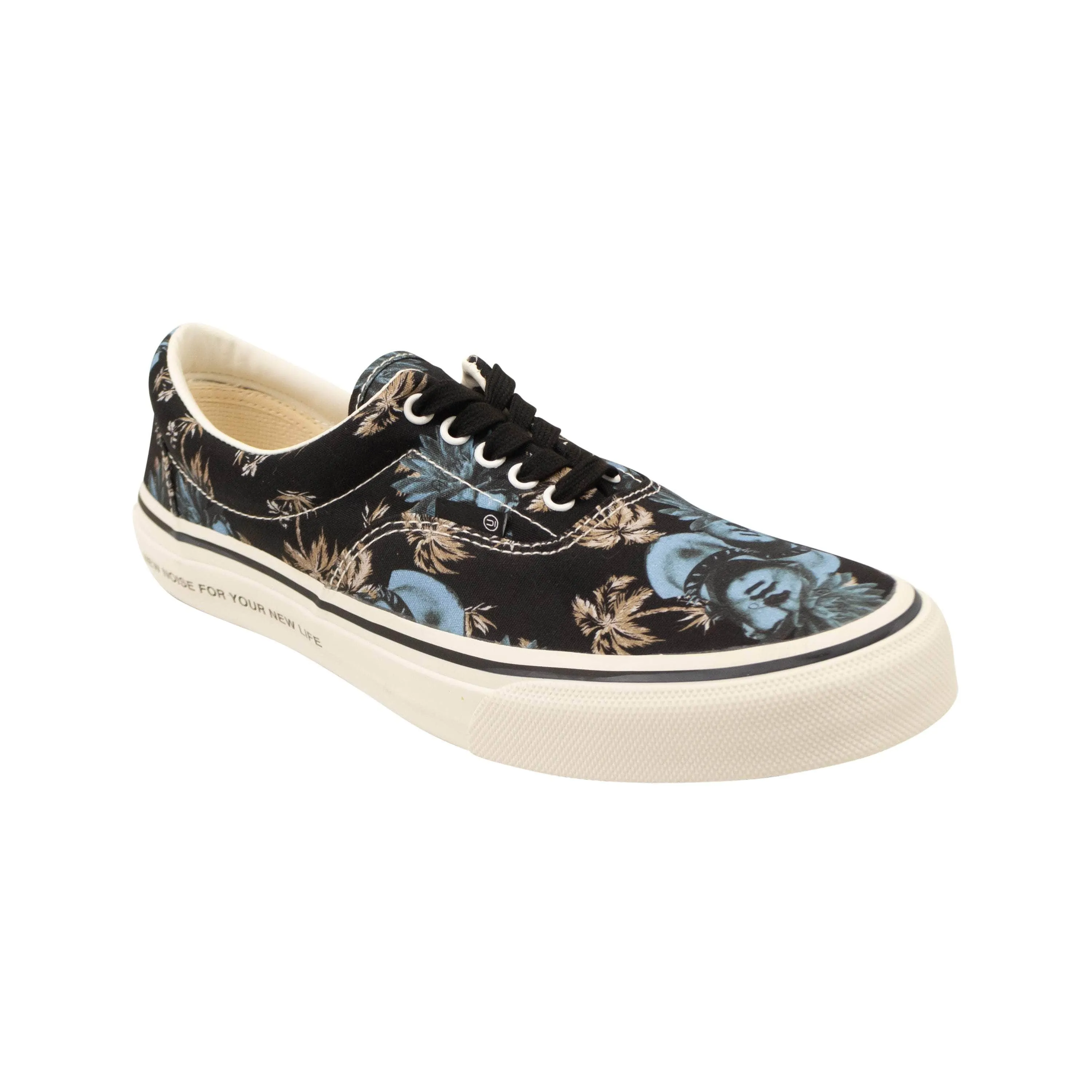 NIB UNDERCOVER Black Face Print Canvas Low Top Sneakers Size L