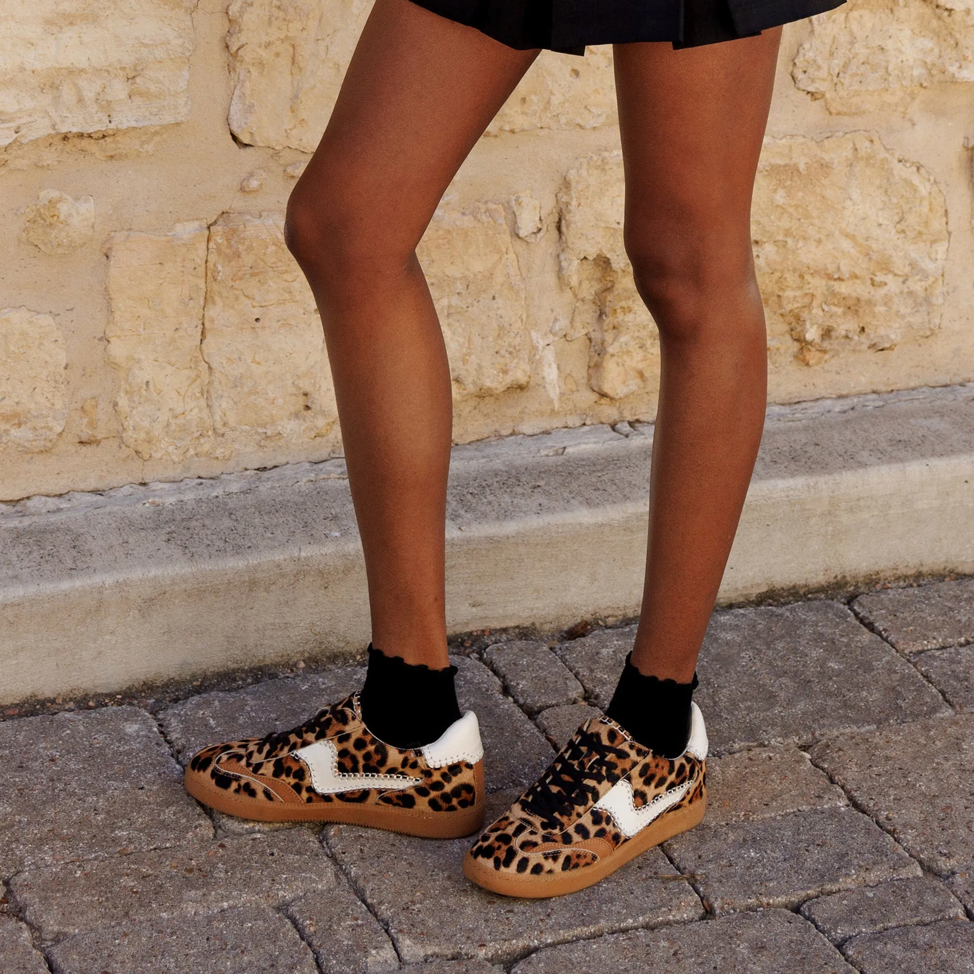 NOTICE STITCH SNEAKERS DK LEOPARD CALF HAIR - re:vita