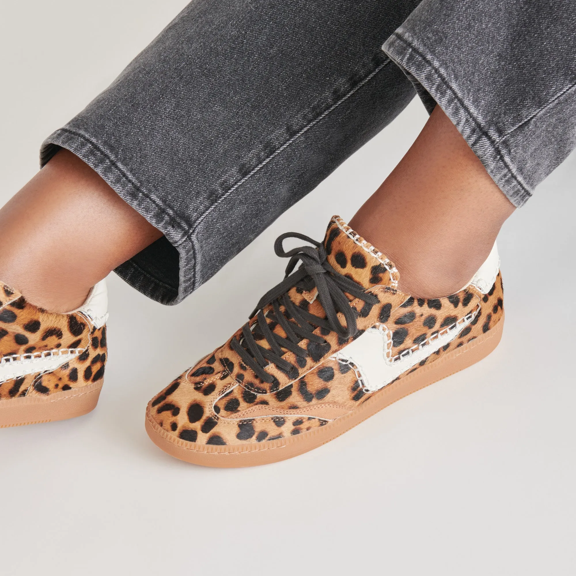 NOTICE STITCH SNEAKERS DK LEOPARD CALF HAIR