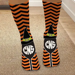 Personalized Halloween Witch Hat Tube Socks