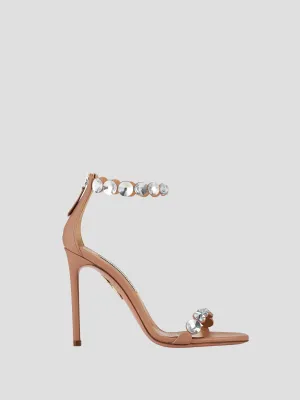 Pink Maxi-Tequila 105mm Crystal-Embellished Leather Sandals