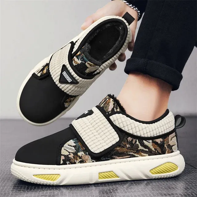 Plush Patchwork Bear Pattern High-Top Sneakers