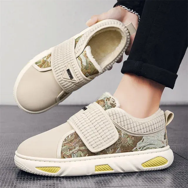 Plush Patchwork Bear Pattern High-Top Sneakers