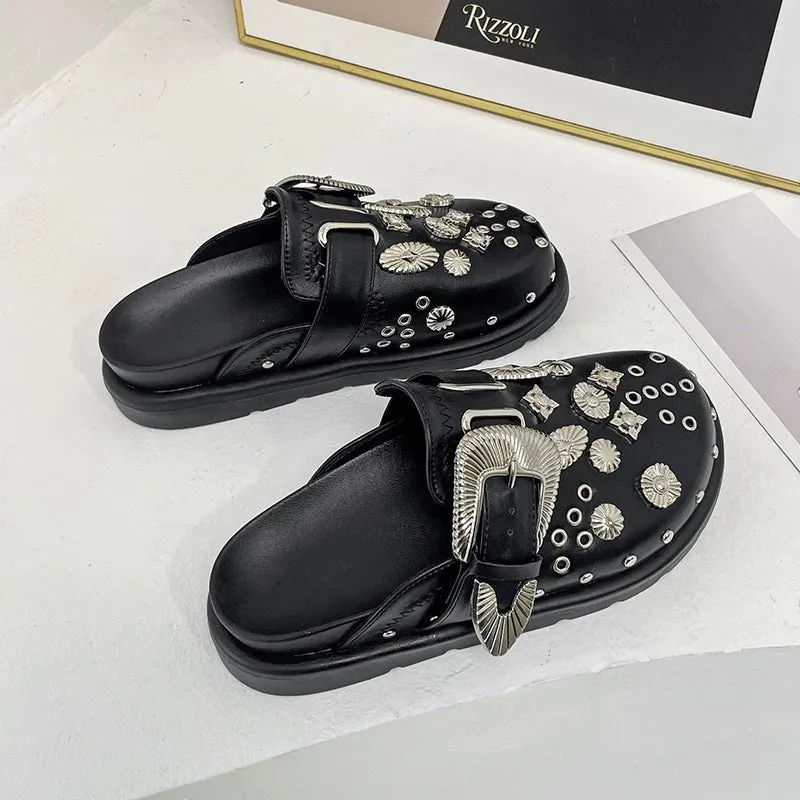 Pre Order:  Charms Studded Flat Mules