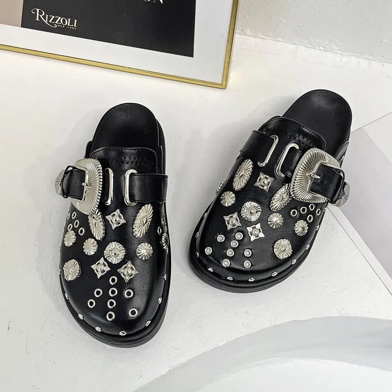 Pre Order:  Charms Studded Flat Mules