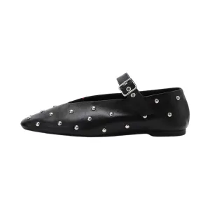 Pre Order:  Studded Leather Mary Jane Flats