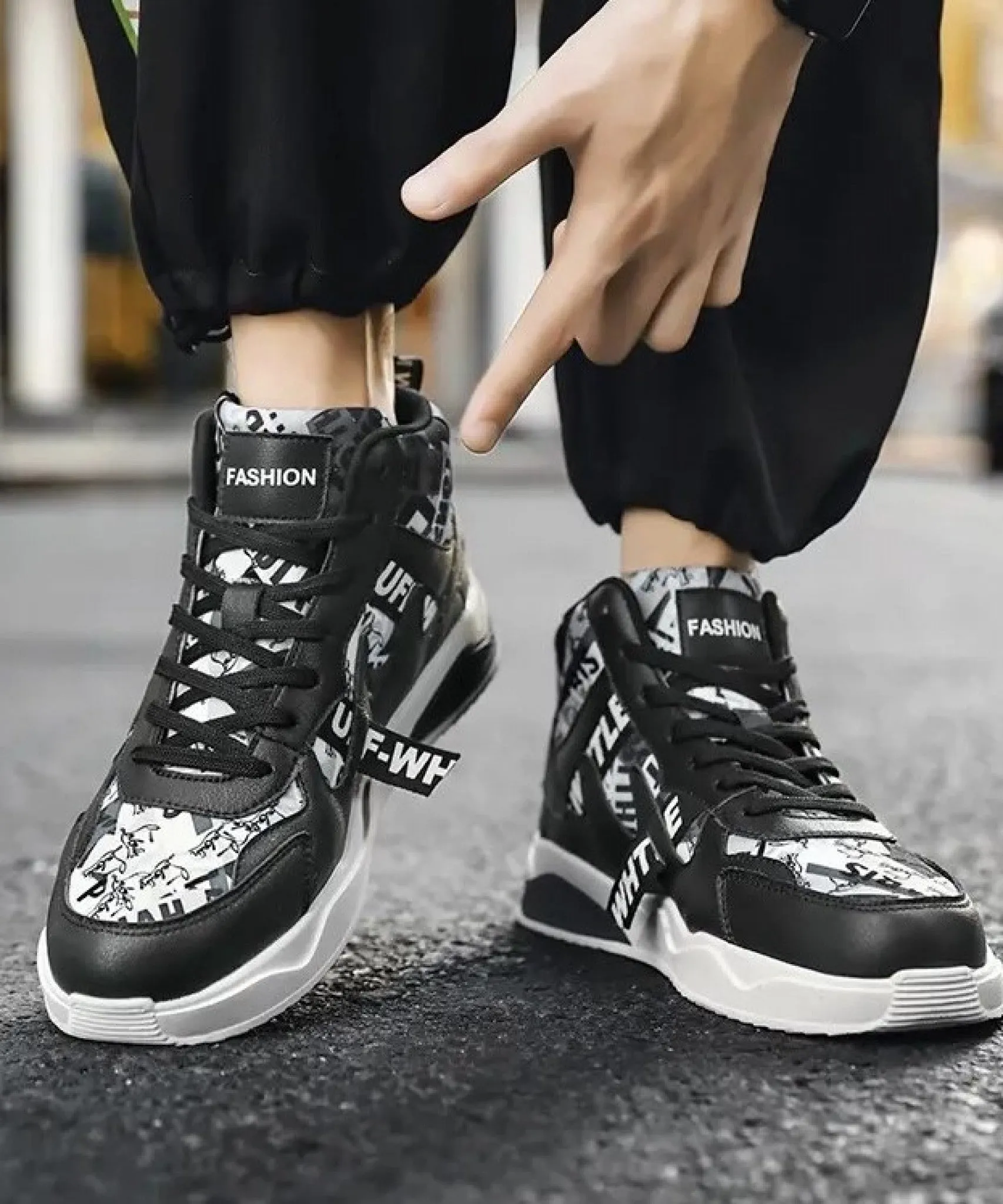 Premium Shoes Fashion High-top Thick Bottom Youth Sneakers