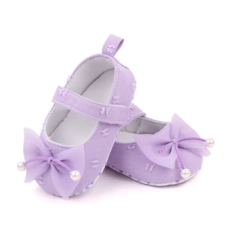 Purple Bow Baby Shoes