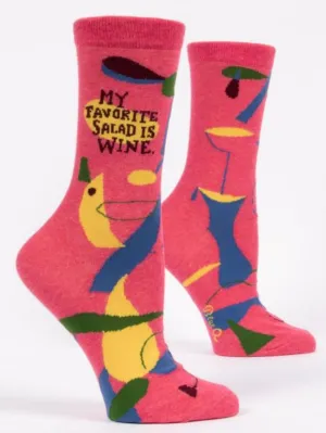 "Blue Q" Women's Socks Cute My Favorite Salad Is Wine Socks