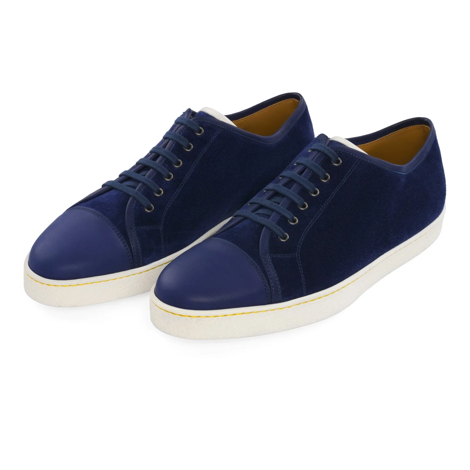 "Levah" Suede and Leather Sneakers in Royal Blue