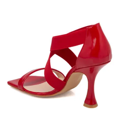 Red Patent Leather Women's Evening Shoes - SCB-A67399