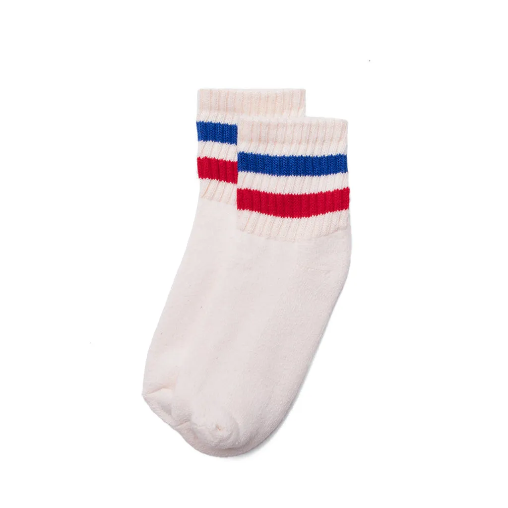 Retro Stripe Quarter Crew Sock