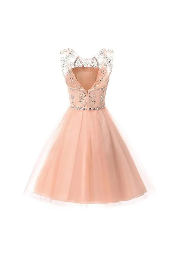 Short Tulle Beading Homecoming Dresses Prom Gowns Party Dresses PG076