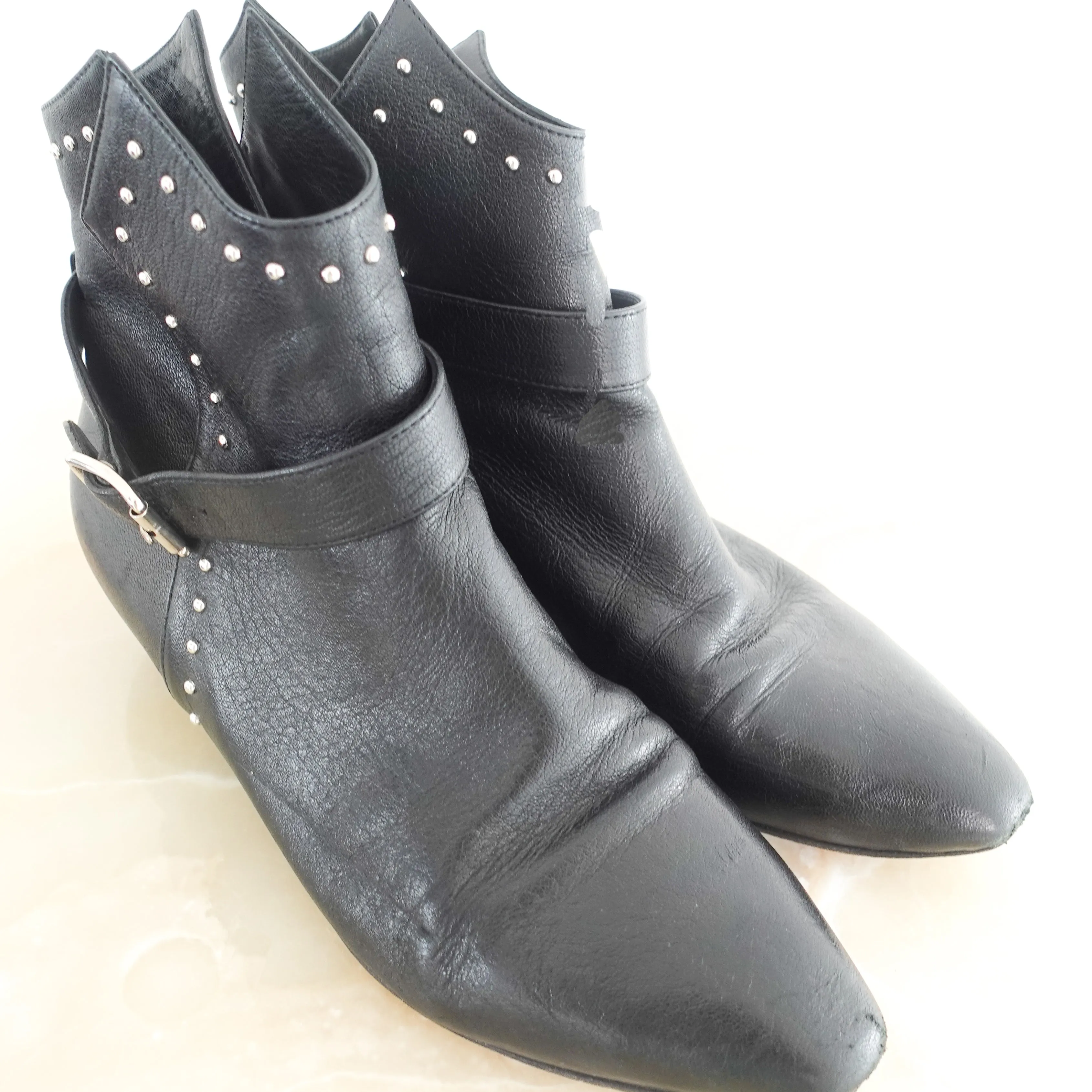 Silver studded ankle boots RRP £950