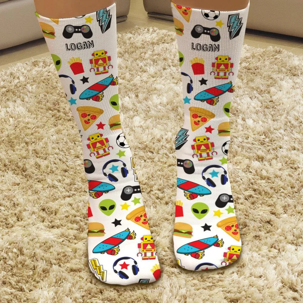 Skater Robot Personalized Tube Socks