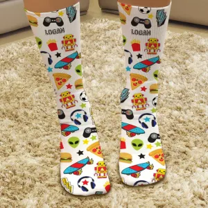 Skater Robot Personalized Tube Socks