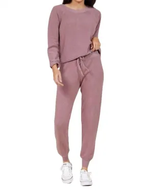 Slim Plush Sweatpant in Mauve | Mauve