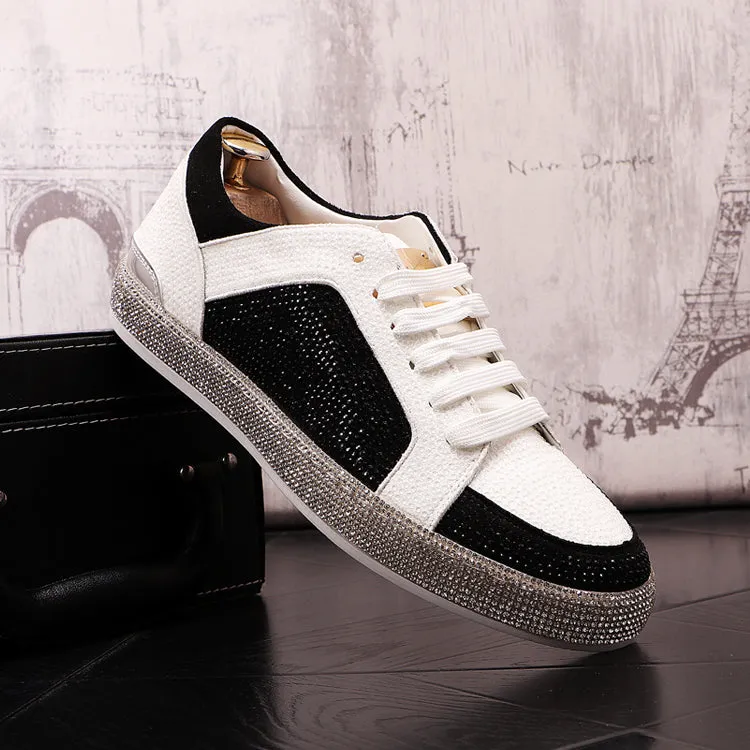 Solid Multi-Color Rhinestone Rivet Sneakers