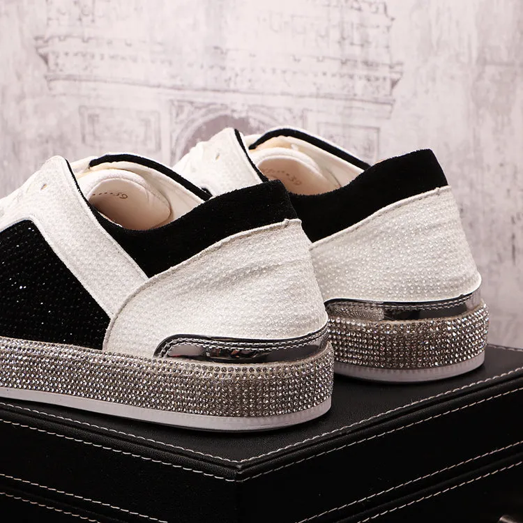 Solid Multi-Color Rhinestone Rivet Sneakers