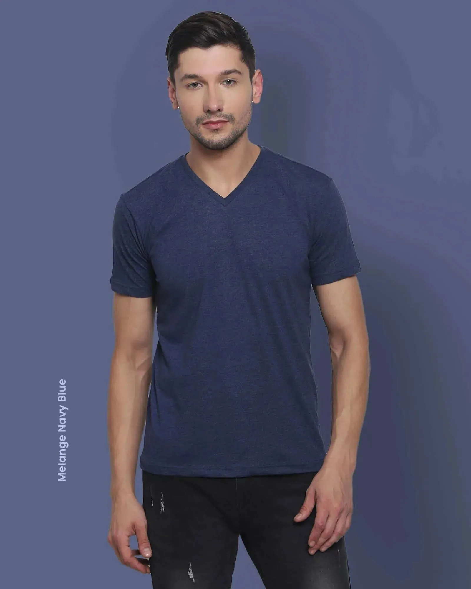 Solid Pack of 7: V Neck Half Sleeves