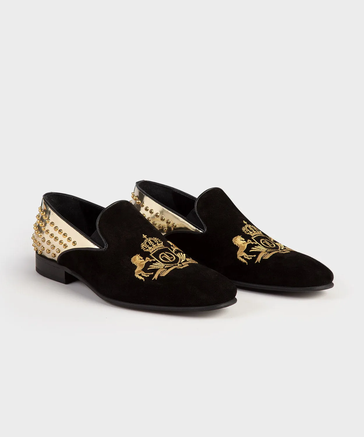 Studded and Embroidered Loafers