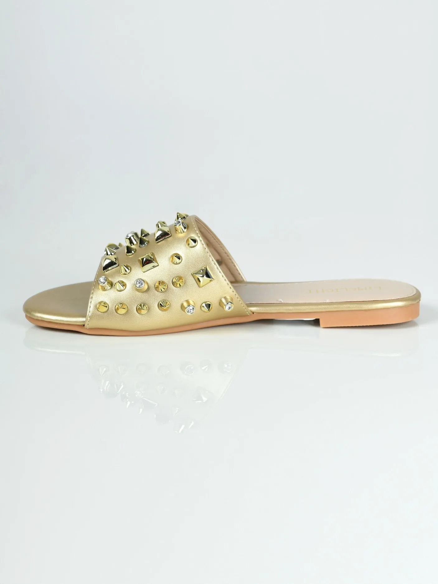 Studded Slides - Golden