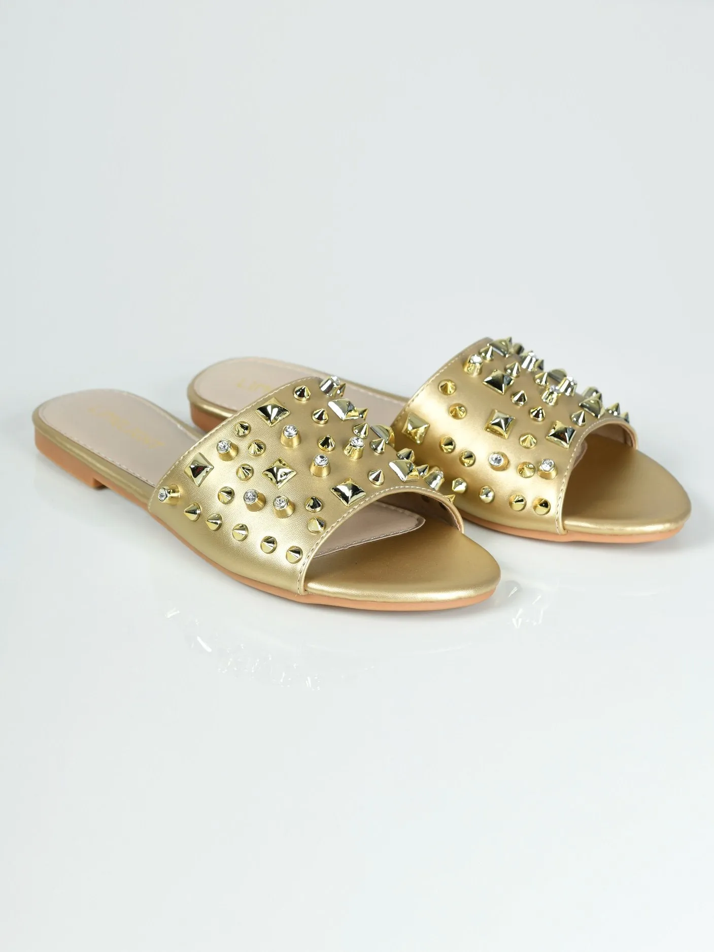 Studded Slides - Golden