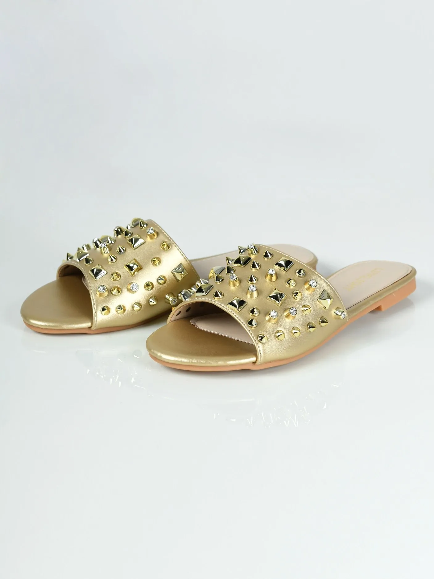 Studded Slides - Golden