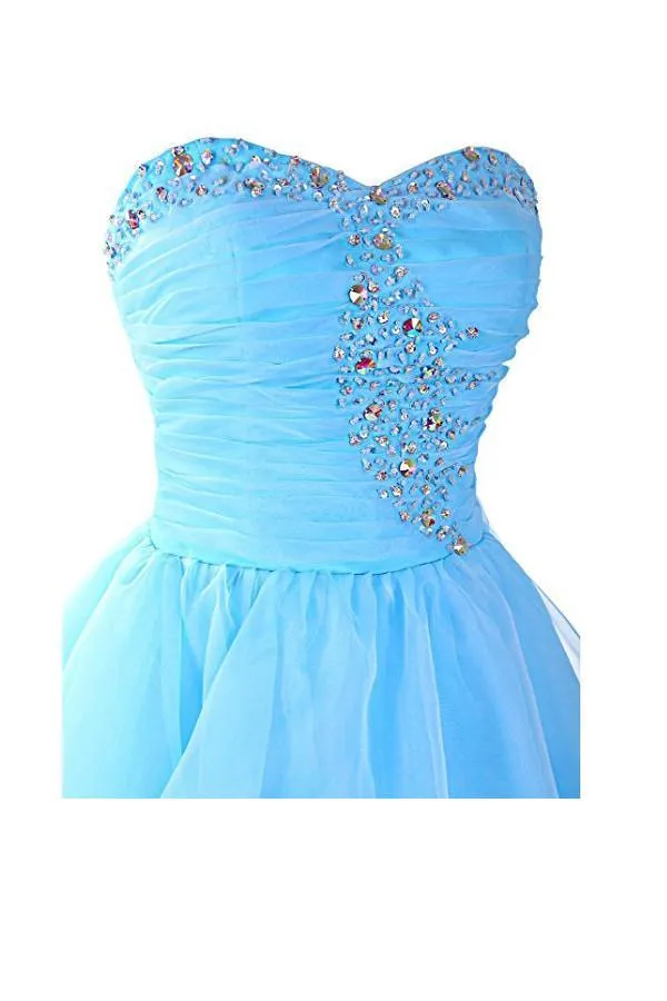 Sweetheart Organza Blue Homecoming Dresses Prom Dresses PG054