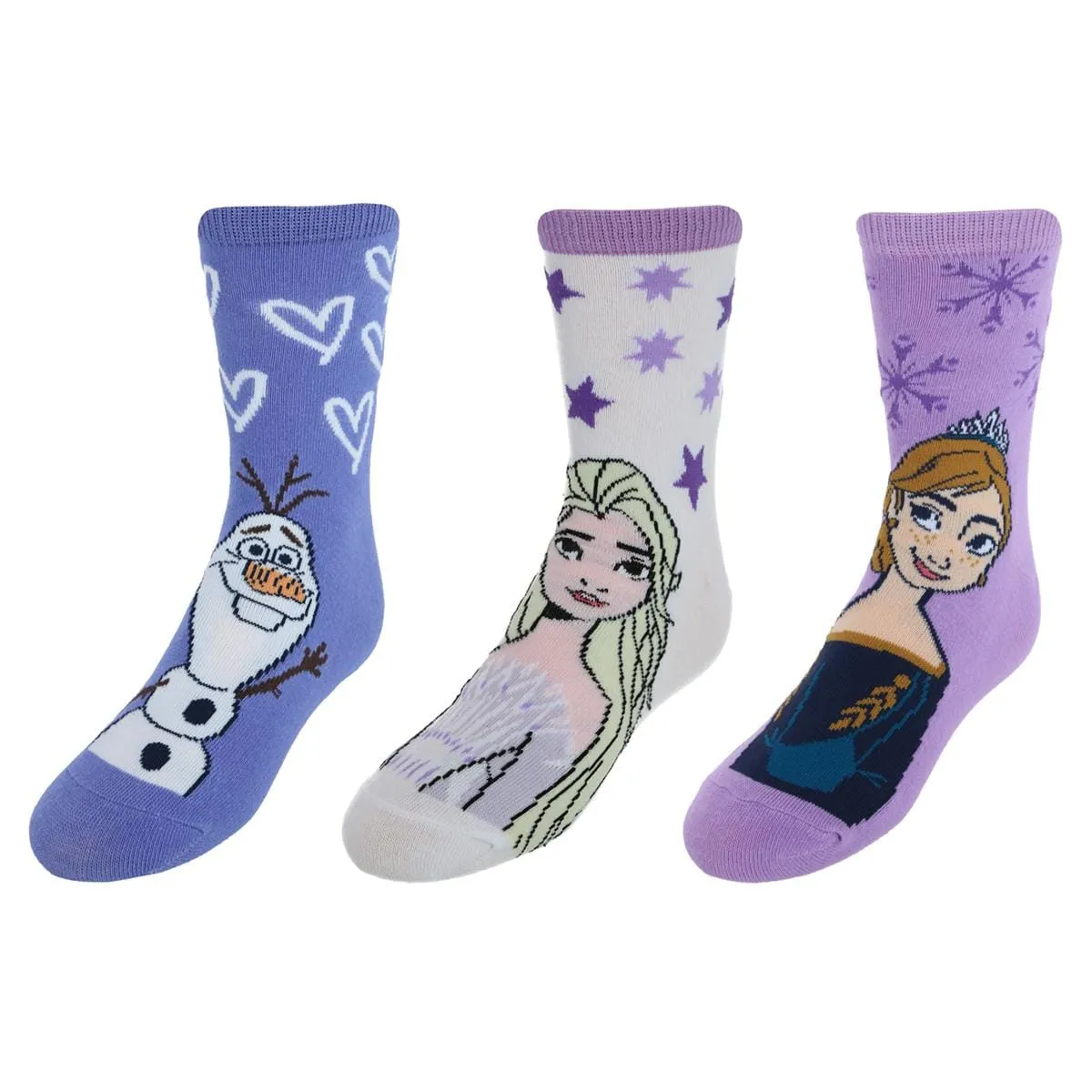 Textiel Trade Girl's Disney Frozen Anna  Elsa and Olaf Soft Socks (3-Pack)