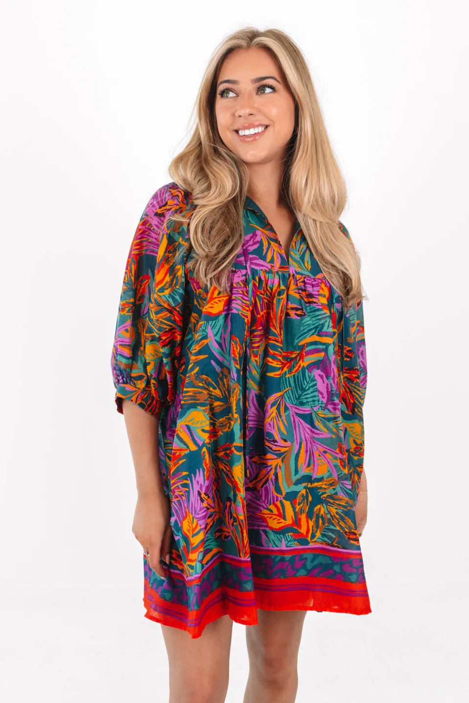 The Asher Puff Sleeve Dress - Multi