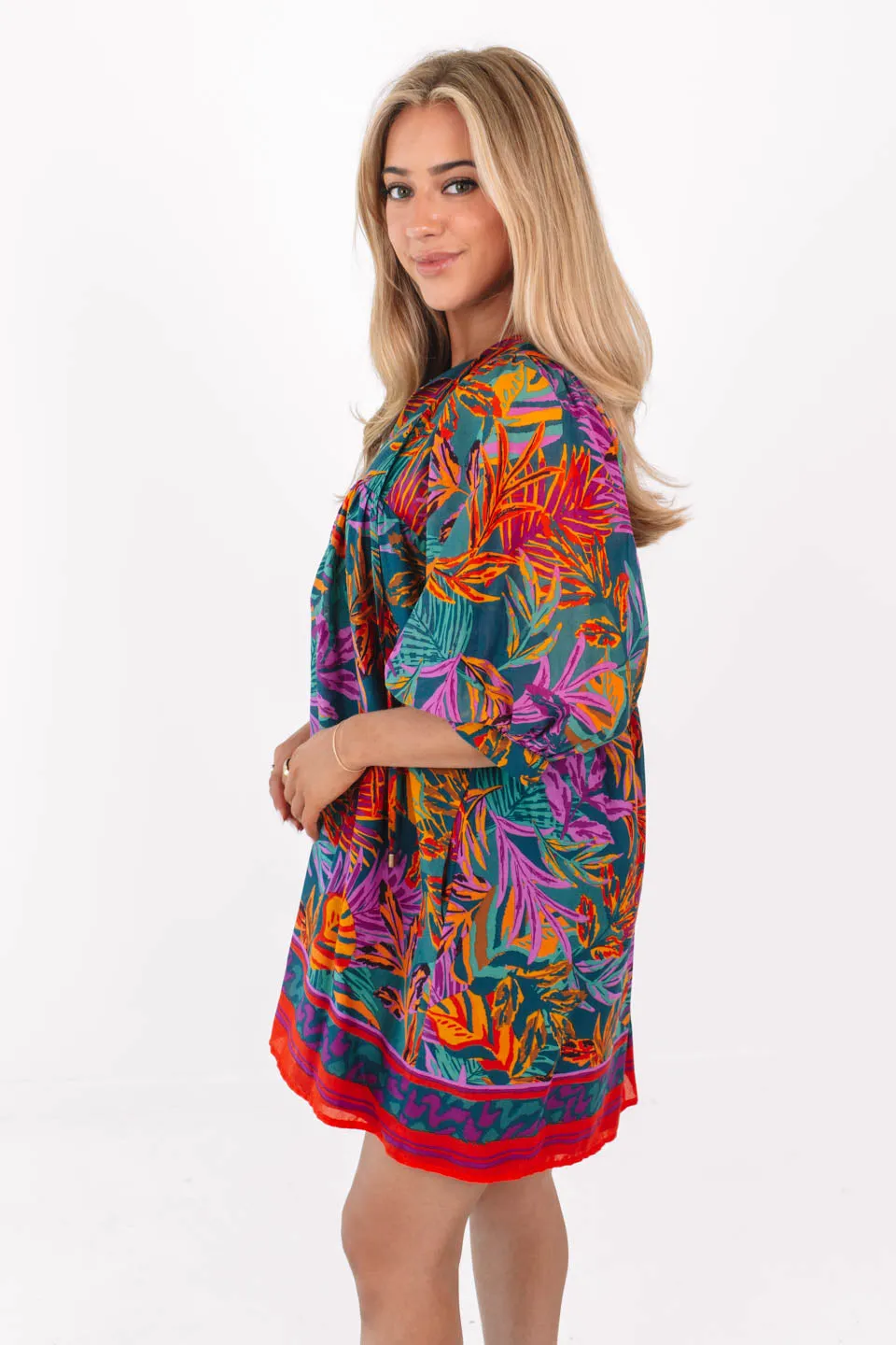 The Asher Puff Sleeve Dress - Multi