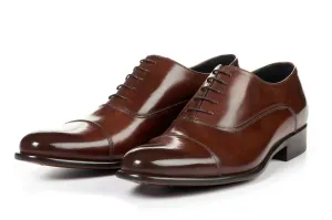 The Cagney II Stitched Cap-Toe Oxford - Marrone