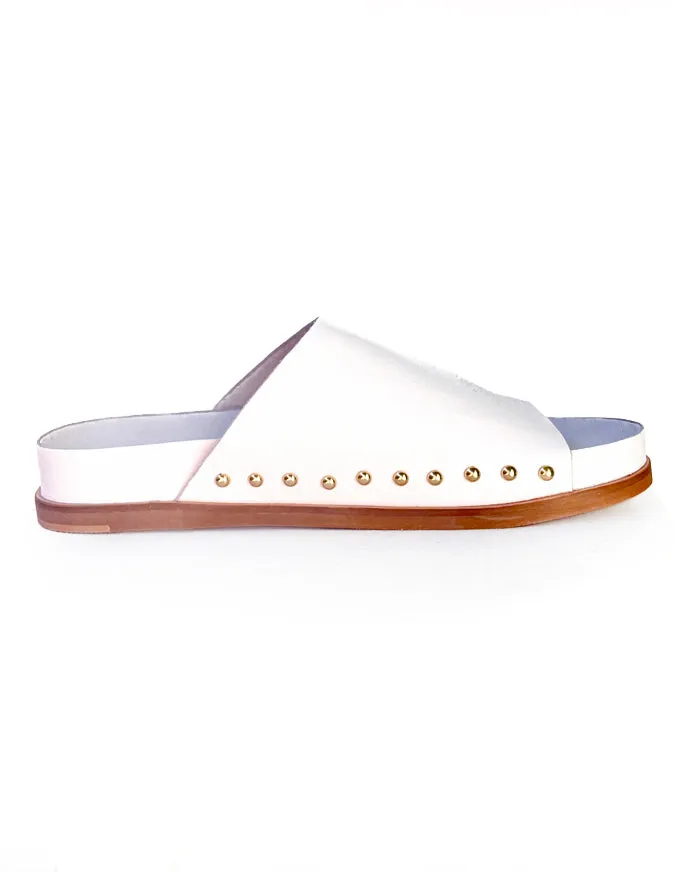 Tioni Slides White Leather