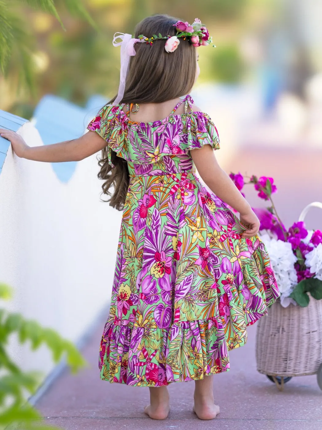 Tropical Florals Casual Hi-Lo Dress