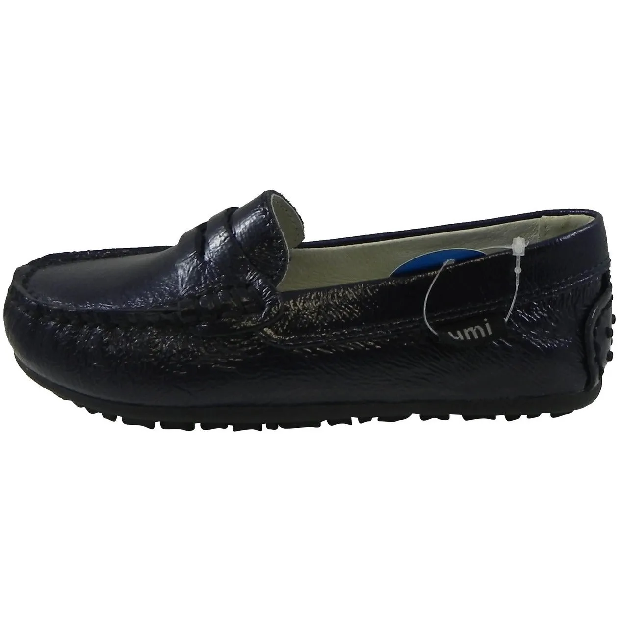 Umi Boy?ÇÖs & Girl?ÇÖs Morie Patent Leather Classic Slip On Studded Oxford Loafer Shoes Navy