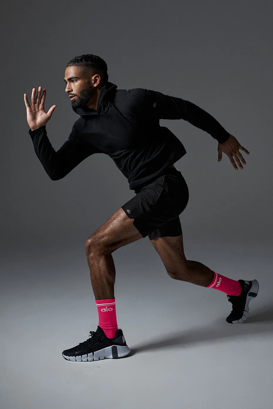 Unisex Throwback Sock - Magenta Crush/White