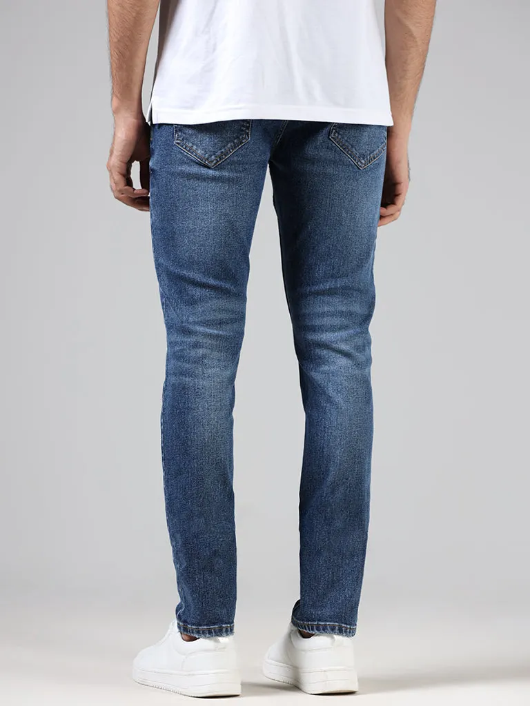 WES Casuals Vintage Blue Relaxed - Fit High Rise Jeans