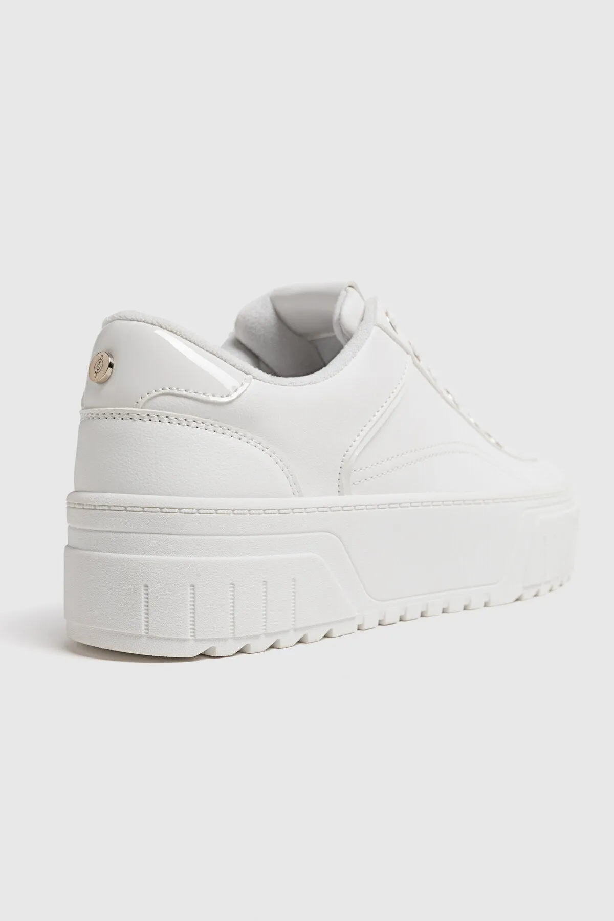 White Flat Platform Sneakers